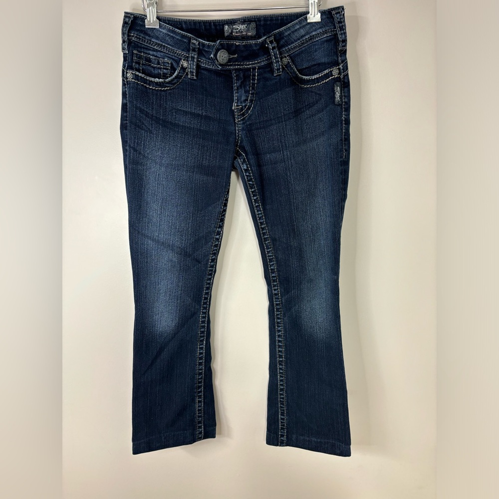 Women's Silver Jeans Tuesday Cropped Capri Slim‎ Boot Cut Size 32